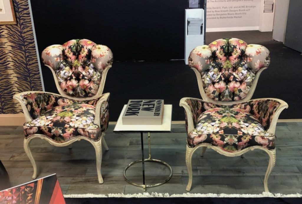 Ornate lines combine with trendy dark florals in these distinctive seats.