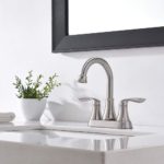 Modern Commercial Two Handle Brushed Nickel Bathroom Faucet