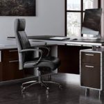 Kennedy Executive Desk with Powder Chrome Accents