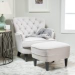 Alfred Tufted Fabric Club Chair with Ottoman