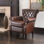 Tufted Bonded Leather Club Chair
