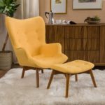 Acantha Mid Century Modern Retro Contour Chair with Footstool