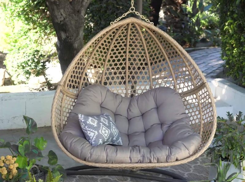 Double Egg Swing Chair B&M / Bayou Breeze Schuster Wicker Hanging Egg