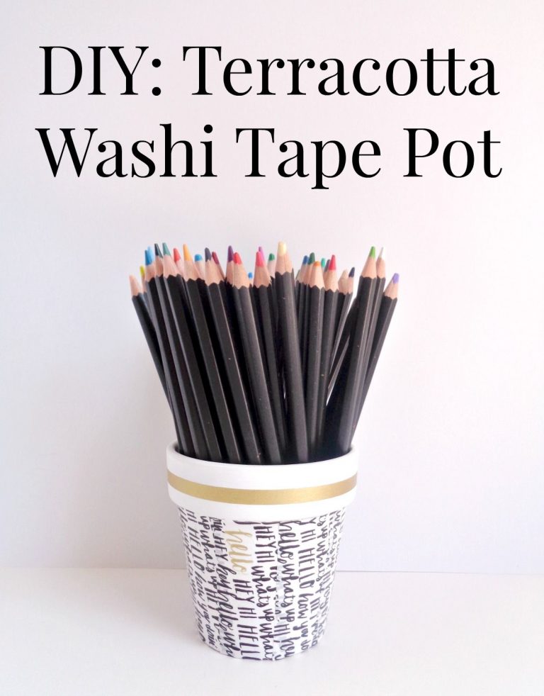 DIY Terracotta Plant Pots With Washi Tape
